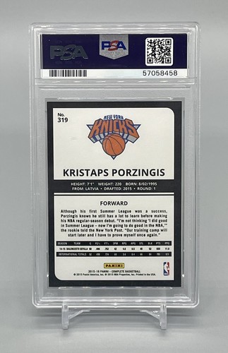 ❤️2015 PANINI DONRUSS KRISTAPS PORZINGIS #319 GEM MT ROOKIE RC - Picture 2 of 2
