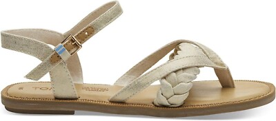WOMANS TOMS Sandal Lexi Natural Shimmer  Braid US Size Brand New 100% Authentic