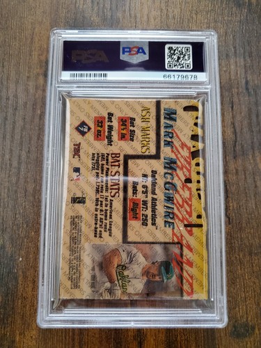 1997 Stadium Club MARK McGWIRE PSA 10 Members Only card Firebrand Insert - Picture 3 of 3