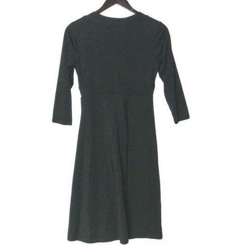 Susana Monaco Black 3/4 Sleeve A-Line Dress V Neck L Large - Picture 7 of 8