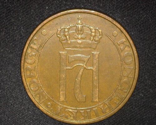 NORWAY 1939 5 ORE KM368 EXTREMELY FINE ~X73 - Picture 2 of 2