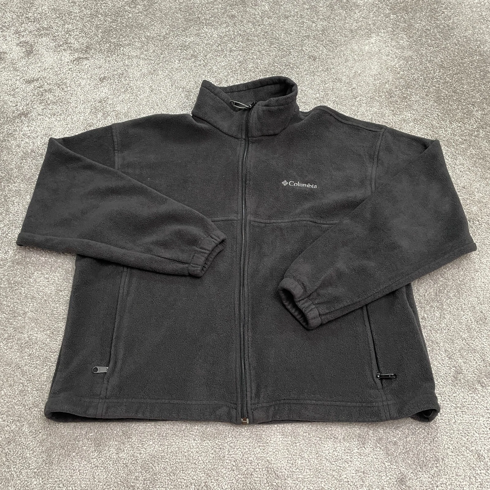 Columbia Steens Mountain Fleece Jacket Men XL Black Full Zip Pocket Outdoor Hike