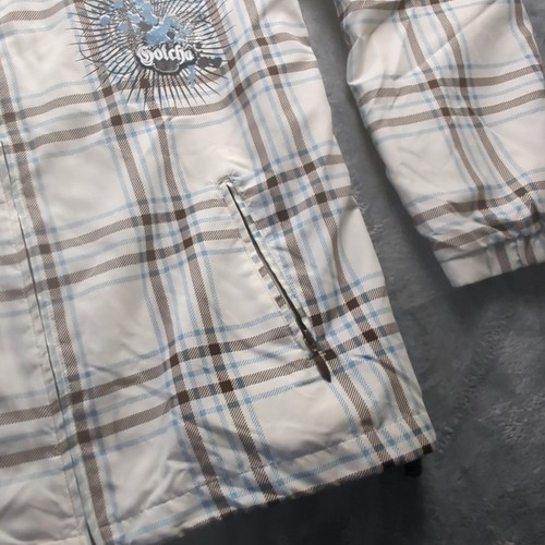 Vintage GOTCHA 90s Full Zip Windbreaker Jacket Men's Size XL Off White Blue Brow - Picture 6 of 12