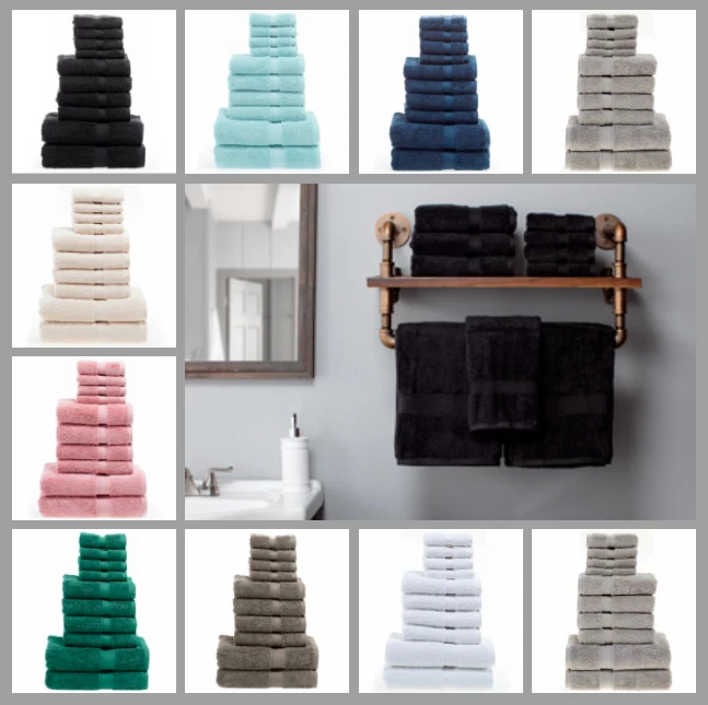 A&B TRADERS 10 Pieces Luxury Bale Set 100% Pure Egyptian Cotton Face Hand Bath Towels