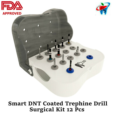 Dental Fixture Smart DLC Coated Trephine Drills Kit Parallel Pin, Marking Drill