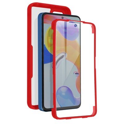 Case for Xiaomi Note 11 Pro 5G Plexiglas Back and Polymer Front Contour red