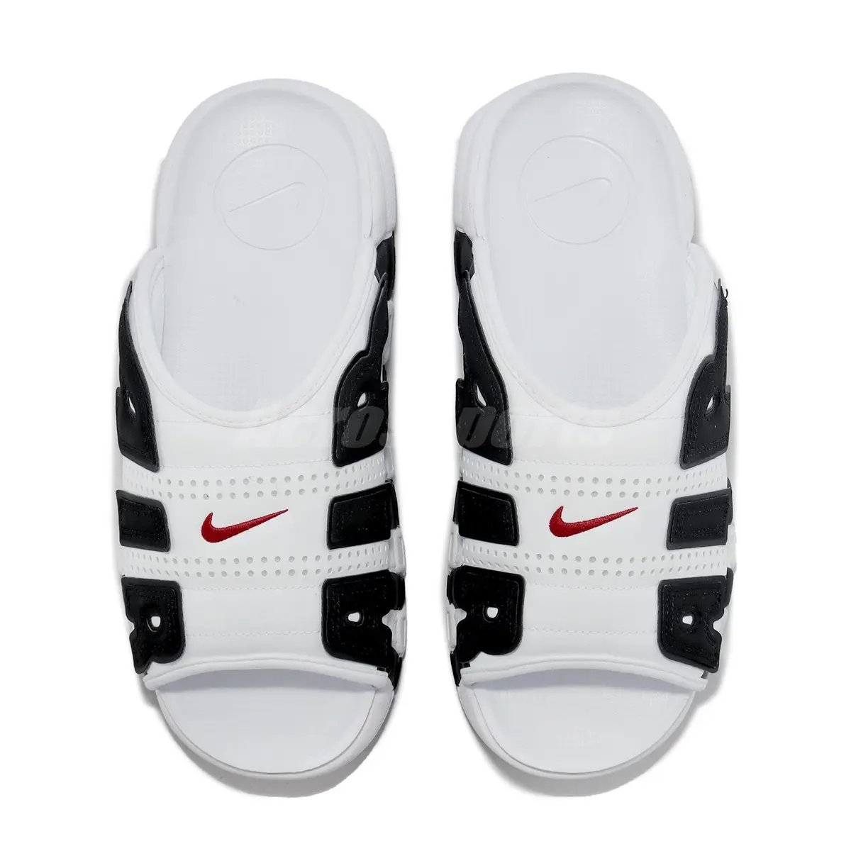 Nike Air More Uptempo Slide White Black Men Slip On Sandals Slippers  FB7818-100