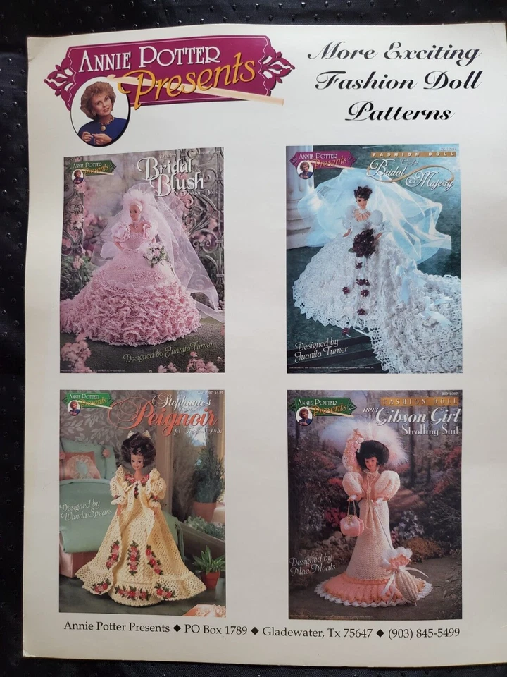 Annie Potter "Felicity's Garden Party Dress" Fashion Doll Crochet Pattern - Image 2 of 2