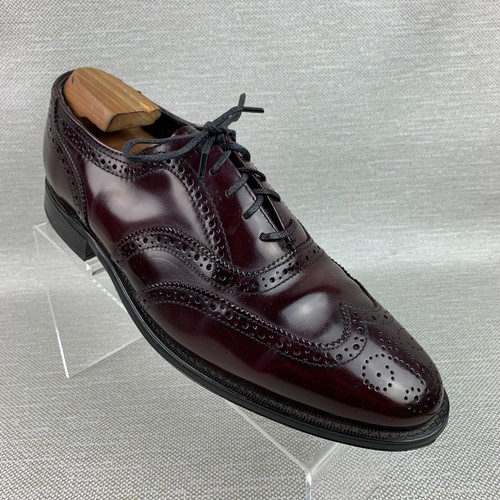 Nunn Bush Oxford Burgundy Leather Wingtip Brogue Round Toe Lace Up Shoes Size 9D - Picture 3 of 11