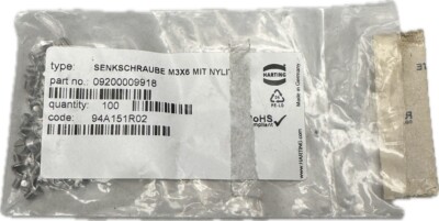50x Harting Befestigungsschrauben 09200009918 Senkschraube