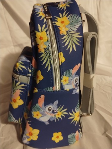 Disney AOP Loungefly Stitch Floral Tropical Mini Backpack NWT - Picture 5 of 7
