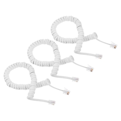 3-teiliges Spiraltelefonkabel für Festnetz, langlebiges Telefonhörerkabel, - Zdjęcie 2 z 12