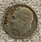 1958 D Roosevelt Dime 90% Silver 1B