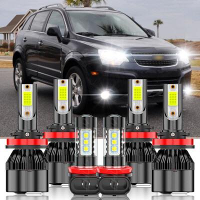 Fit Chevy Captiva Sport 2012-2015 6000K LED Headlight + Fog Lights 6 Bulbs Combo