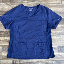 Cherokee Flexibles Women's Scrub Top Shirt Size Large Blue Healthcare, Pockets