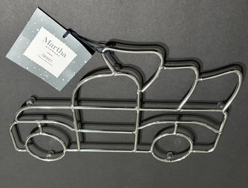 Martha Stewart Collection Trivet Country Truck Shaped New with Tag Silver Tone - Image 3 of 4