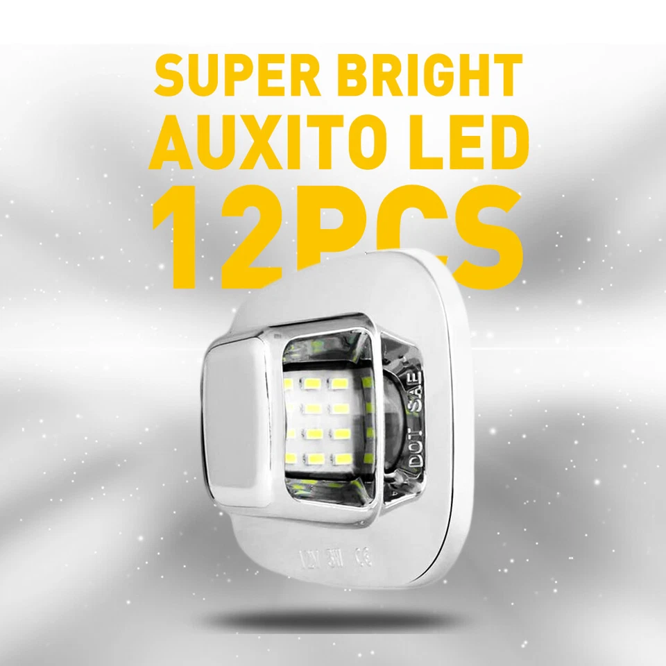 2x Chrome LED License Plate Light Tag Lamp For 88-00 Chevy GMC C/K 1500 2500 ED - Image 3 of 4