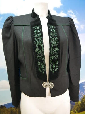 Eger herrlich 60er Jahre schwarz Spencer feine Vintage Trachtenjacke Jacke Gr.40 - Bild 1 von 4