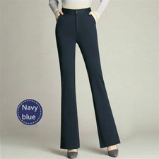 Damen Damen Ausgestellte Hosen Anzug Hose Bootcut Stretch Business Büro Formelle