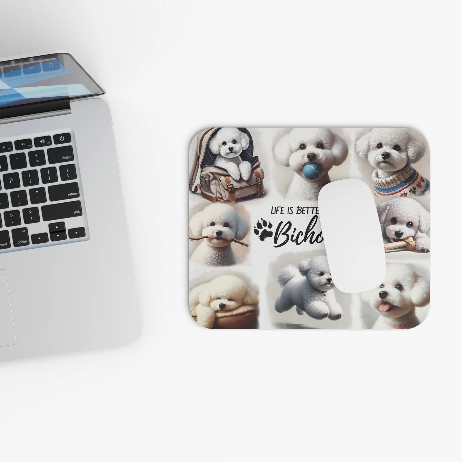 Bichon Frise Mouse Pad for Office and Workspace Decor