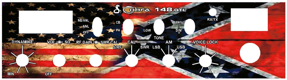 Cobra 148 GTL Side Mic Faceplate Decal CB Radio Any Design/Color