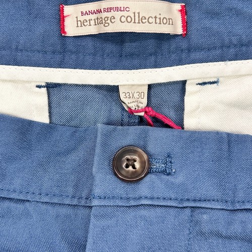 NEW Banana Republic Pants Men's 33x30 Blue Khaki Heritage Collection Tapered - Picture 12 of 17