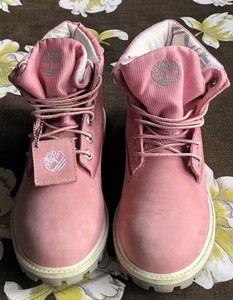 pink timberlands size 4