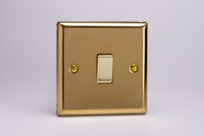Varilight Classic Victorian Brass 1 Gang 10 Amp 1- or 2-Way Rocker Light Switch
