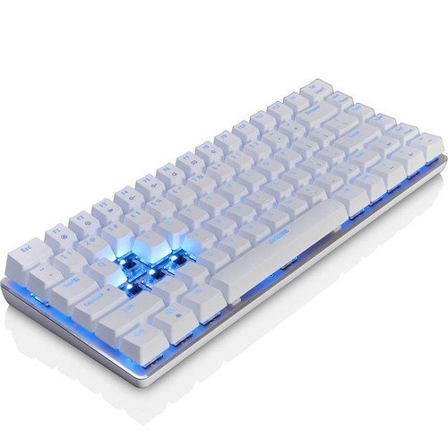 Ajazz AK33 LED Backlit USB Wired PC Gaming Ergonomic Keyboard Black Switch White - Picture 3 of 6