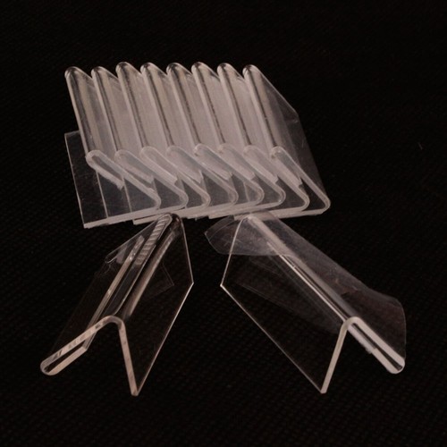 25PCS Mini Clear Plastic Display Holder Label Price Name Card Tag Shop Stand - Picture 9 of 9
