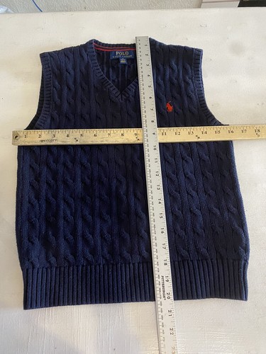Polo Ralph Lauren Navy Sweater Vest & Blue Tank Boys Size M (10-12) Lot Of 2 - Picture 5 of 9