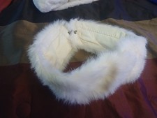 Vintage White Fur Stole Wrap With Liner
