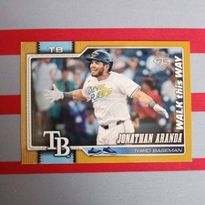 2026 Topps Jonathan Aranda Walk This Way SSP Tampa Bay Rays Gold 01/50 Bookend