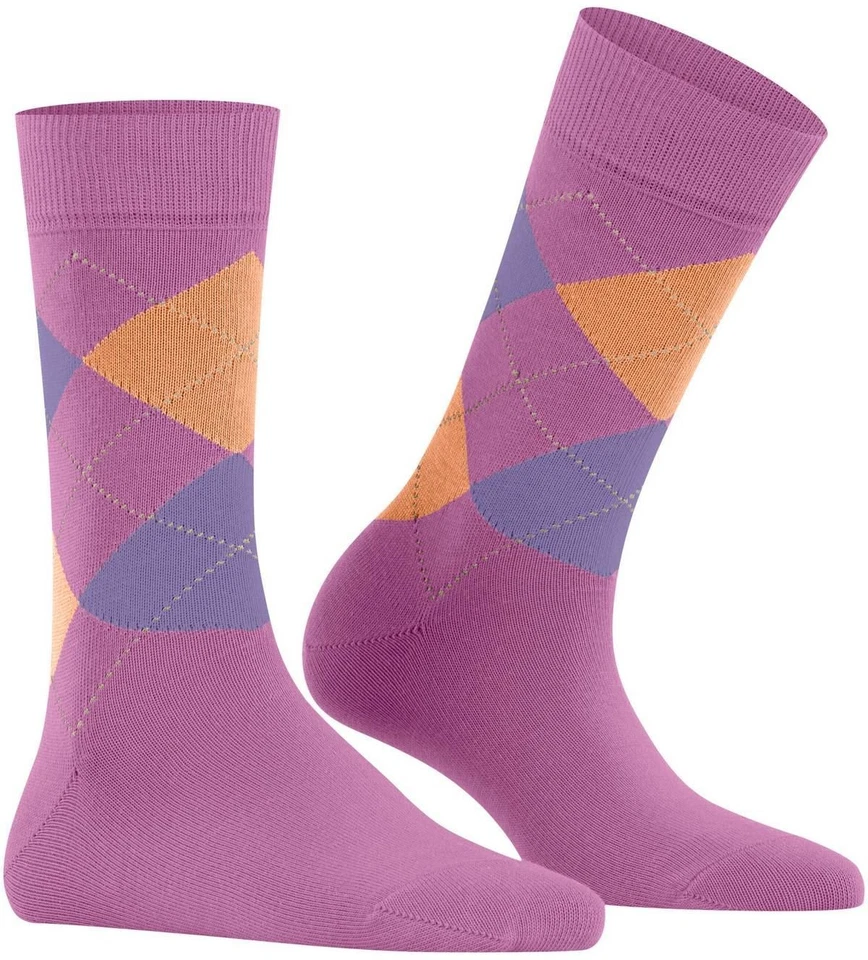Burlington Aux femmes Queen Argyle Coton Chaussettes - Rose - Photo 2/4