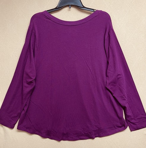 Neu mit Etikett Terre & Sky Damengröße 2X (20W-22W) Bluse Langarm V-Ausschnitt Pullover Oberteil - Bild 4 von 13