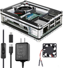 Case for Raspberry Pi 3 with Fan Cooling Pi 3B Case with 3 Pcs Heat-Sinks 5V 3A