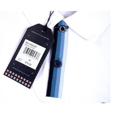 【ロー】 Ben Sherman Polo Shirt Mens M White Stripe Trim Short Sleeve