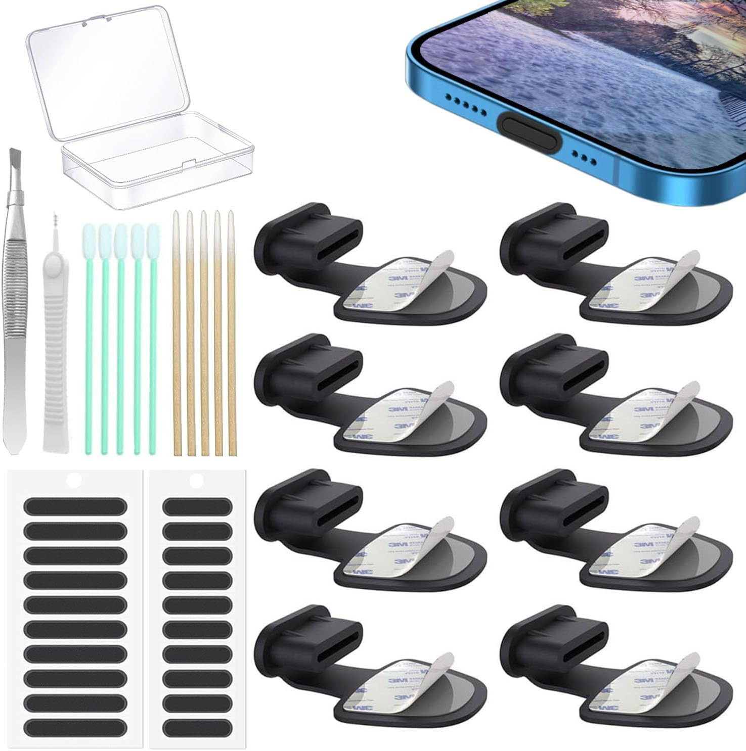 8PCS USB Type C anti Dust Plugs Cover, C-Type Port Dust Plug, USB C Dust Cover, 