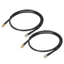 2 x Coaxial Cables 240 Type SMA Male to SMA Female Low Loss Cable 2FT Black