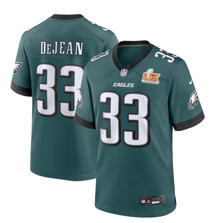 Cooper DeJean Philadelphia Eagles Nike Super Bowl LIX Midnight Green Jersey 2XL