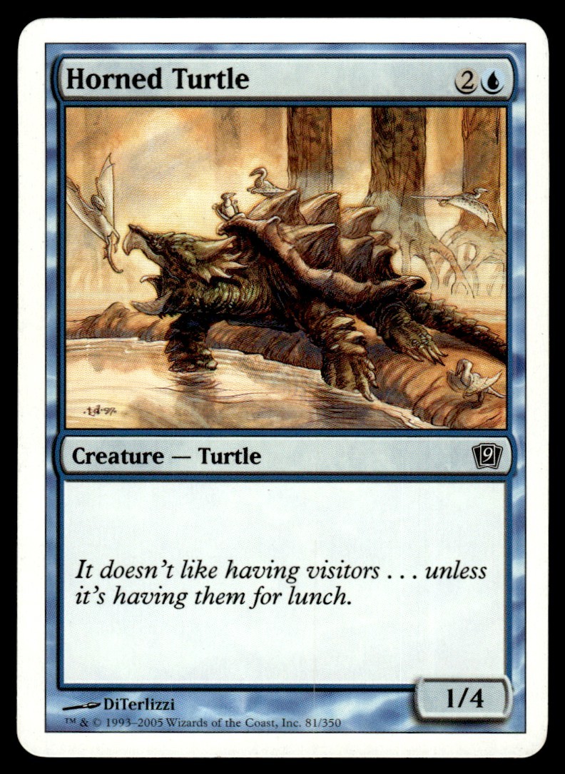2005 9th Edition Horned Turtle MTG/Magic the Gathering Common #81