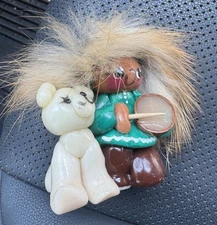 Vintage Alaska Drummer Intuit Girl Drummer w/ Polar Bear Figurine