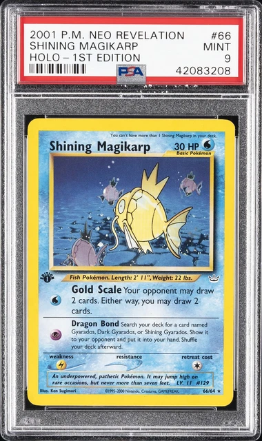 2001 POKEMON NEO REVELATION 1ST EDITION #66 SHINING MAGIKARP-HOLO PSA 9