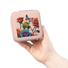 Colorful Rose Bouquet Jewelry Travel Case Compact Organizer