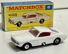 Vintage 1960s Lesney Matchbox #8 Ford Mustang w/ Box Auto Steer