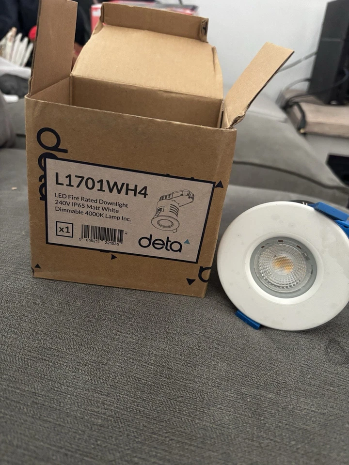 Deta L1701WH4 Fire Rated Downlight Matt White, 240V