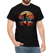 Bigfoot Fishing Sasquatch Dad Men Kids T-Shirt