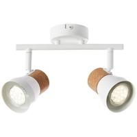 Brilliant Lampe Moka Spotrohr 2Flg Weiß Matt/Braun | 2X PAR51, GU10, 10W, Geeign