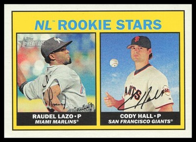 2016 Topps Heritage #185 NL Rookie Stars Raudel Lazo / Cody Hall Baseball Card
