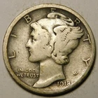 1918 D Mercury Dime 90% Silver G-VG   "Actual Coin Pictured - Not Cleaned"
